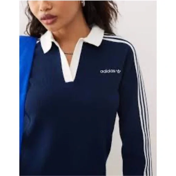 Adidas Originals Knit Polo Dress Women's Size Large Casual Lifestyle NWT - Picture 3 of 6